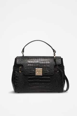 Sac à main en cuir Swan - Noir
