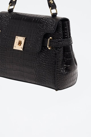 Sac à main en cuir Swan - Noir