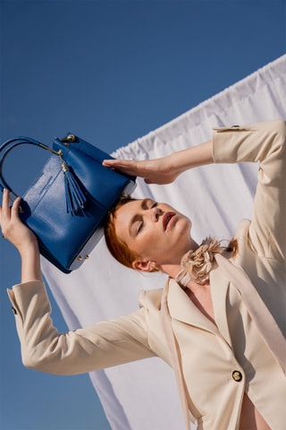 Sac à main en cuir Lamy - Bleu