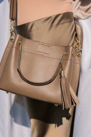 Sac à main en cuir Lamy - Gris