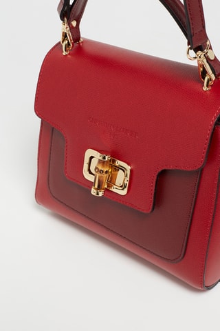 Sac à main en cuir Tia - Rouge foncé