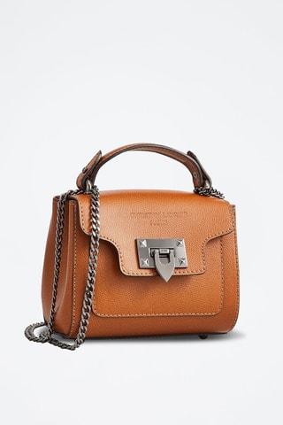 Sac bandoulière en cuir Marceau - Noir et marron