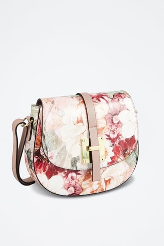 Sac bandoulière en cuir Amel - Blanc et rouge