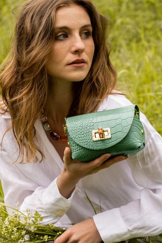 Sac bandoulière en cuir Etienne - Vert