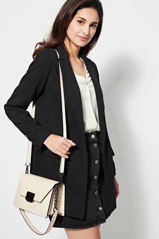 Sac bandoulière en cuir Lya - Argenté et rose