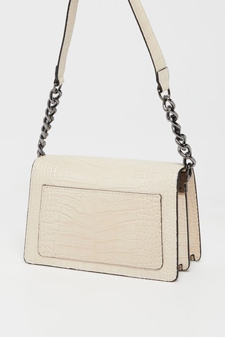 Sac bandoulière en cuir Lya - Argenté et rose