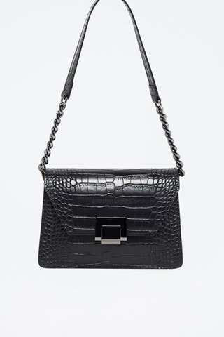 Sac bandoulière en cuir Lya - Noir