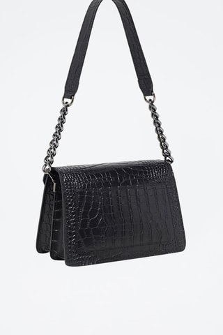 Sac bandoulière en cuir Lya - Noir