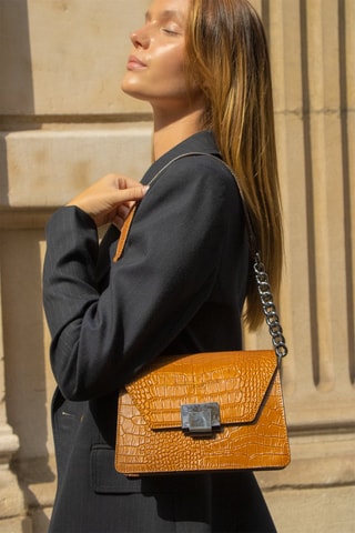 Sac bandoulière en cuir Lya - Camel