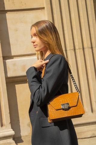 Sac bandoulière en cuir Lya - Camel