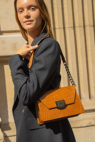 Sac bandoulière en cuir Lya - Camel