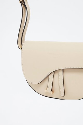 Sac bandoulière en cuir Kena - Blanc et doré