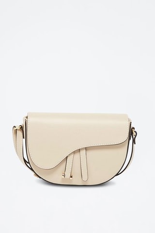 Sac bandoulière en cuir Kena - Blanc et doré