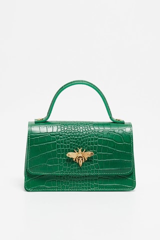Sac à main en cuir Lily Croco - Vert