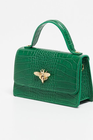 Sac à main en cuir Lily Croco - Vert