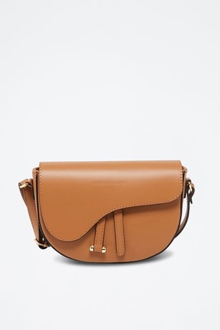 Sac bandoulière en cuir Kena - Argenté et marron