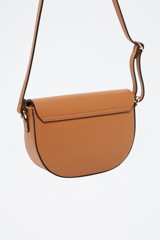 Sac bandoulière en cuir Kena - Argenté et marron