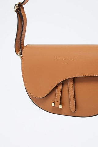 Sac bandoulière en cuir Kena - Argenté et marron