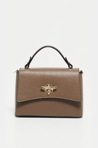 Sac à main en cuir Mathilde - Gris