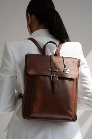 Sac à dos en cuir Holy - Marron