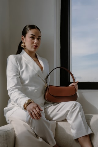 Sac porté épaule en cuir Ysys - Marron - Marron