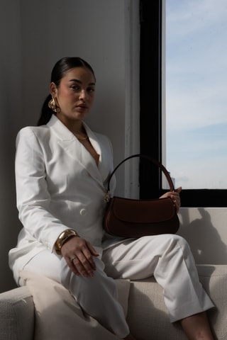 Sac porté épaule en cuir Ysys - Marron - Marron