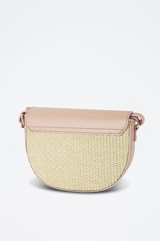 Sac bandoulière en cuir Kena Rafia - Rose