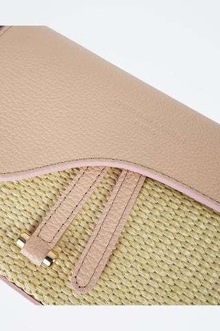 Sac bandoulière en cuir Kena Rafia - Rose