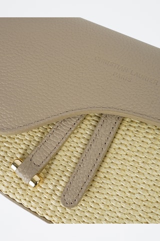 Sac bandoulière en cuir Kena Rafia - Taupe