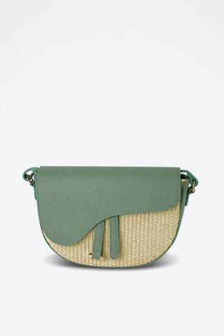 Sac bandoulière en cuir Kena Rafia - Vert
