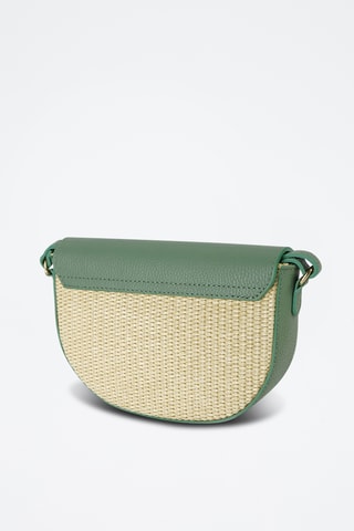Sac bandoulière en cuir Kena Rafia - Vert