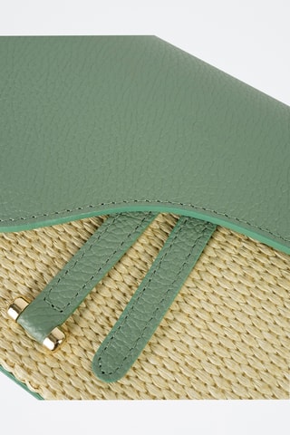 Sac bandoulière en cuir Kena Rafia - Vert