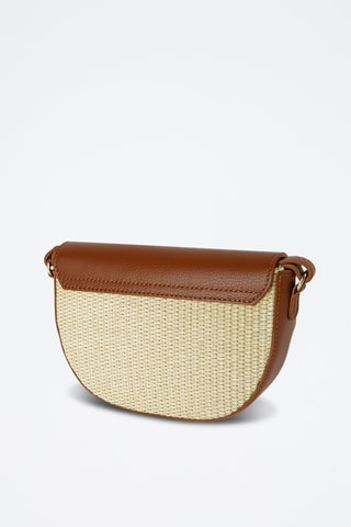 Sac bandoulière en cuir Kena Rafia - Camel