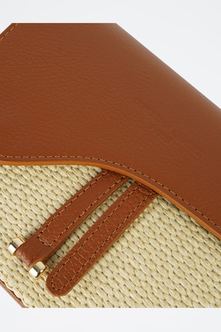 Sac bandoulière en cuir Kena Rafia - Camel