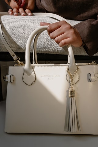 Sac à main en cuir Mini Anita - Beige