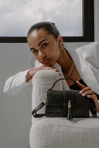 Sac bandoulière en cuir Neve - Noir