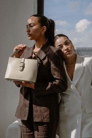 Sac à main en cuir Erya - Blanc