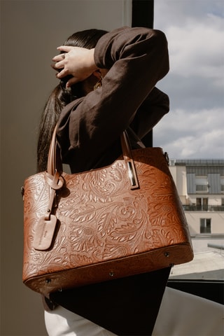 Sac à main en cuir Noor - Camel
