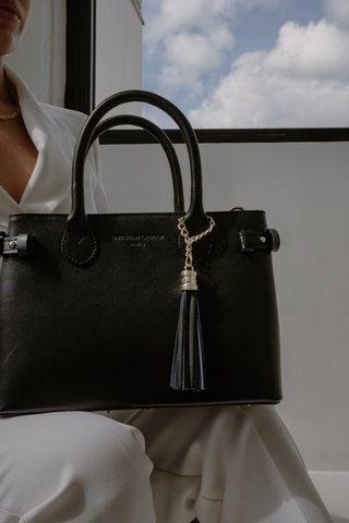 Sac à main en cuir Mini Anita - Noir - Noir