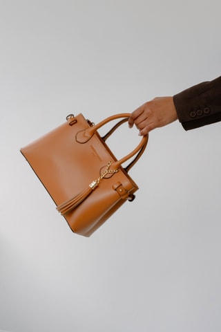 Sac à main en cuir Mini Anita - Camel - Camel