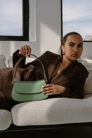 Sac porté épaule en cuir Ysys - Vert - Vert