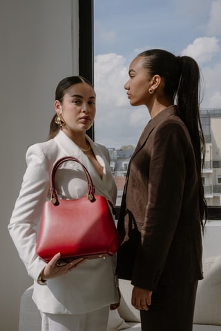 Sac à main en cuir Esmée - Bordeaux - Bordeaux