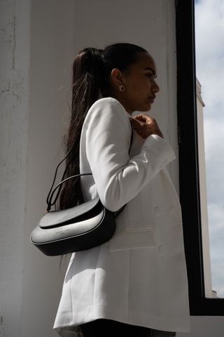 Sac porté épaule en cuir Ysys - Noir - Noir