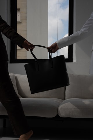 Sac à main en cuir Feria - Noir - Noir