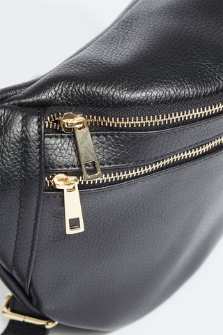 Sac banane en cuir Dayana - Noir