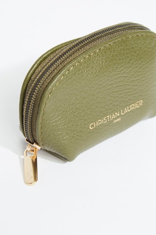 Porte-monnaie en cuir Nika croco - Vert