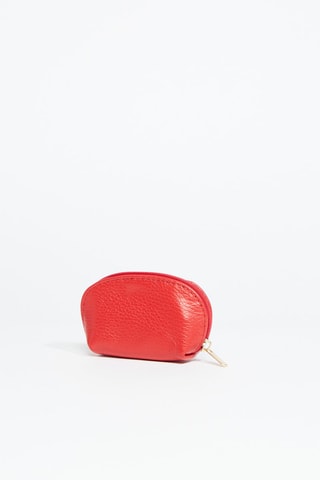 Porte-monnaie en cuir Nika croco - Rouge