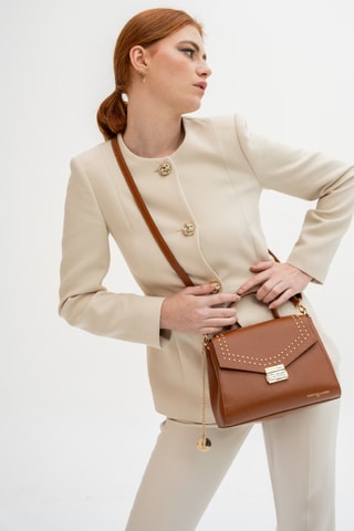 Sac bandoulière en cuir Enza - Camel