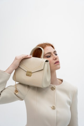 Sac bandoulière en cuir Enza - Blanc