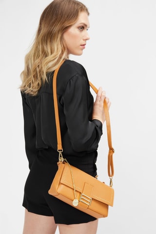 Sac bandoulière en cuir Lipa - Moutarde